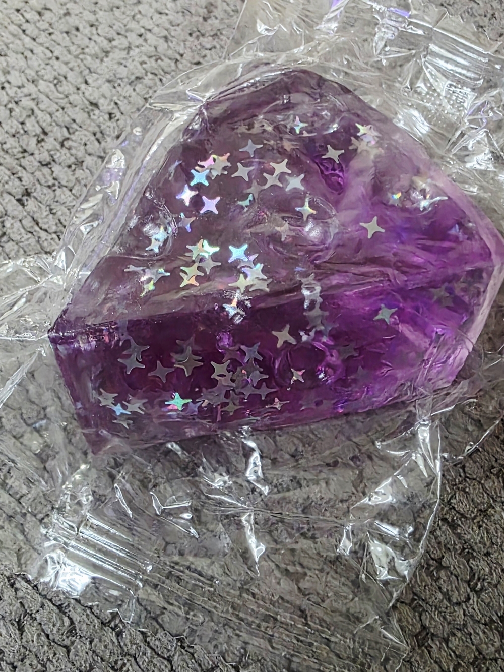 Purple Glitter Maltose Sugar Cheese Wedge Squishy